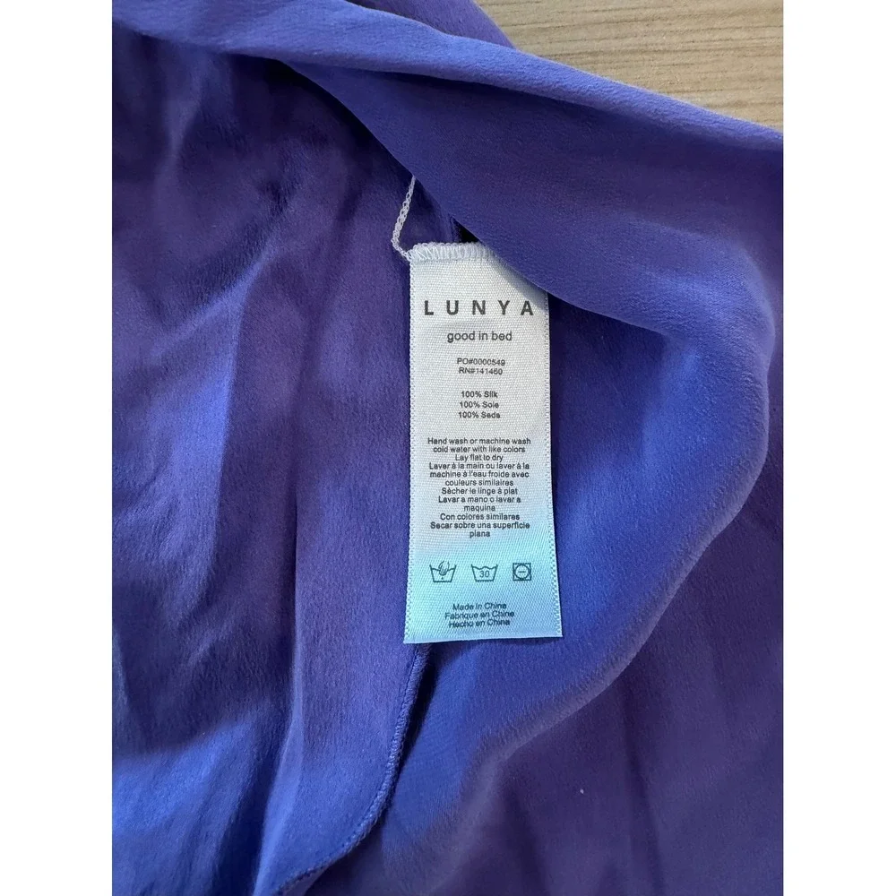 Lunya Washable Silk Set Purple Sleepwear Tank Shorts Small